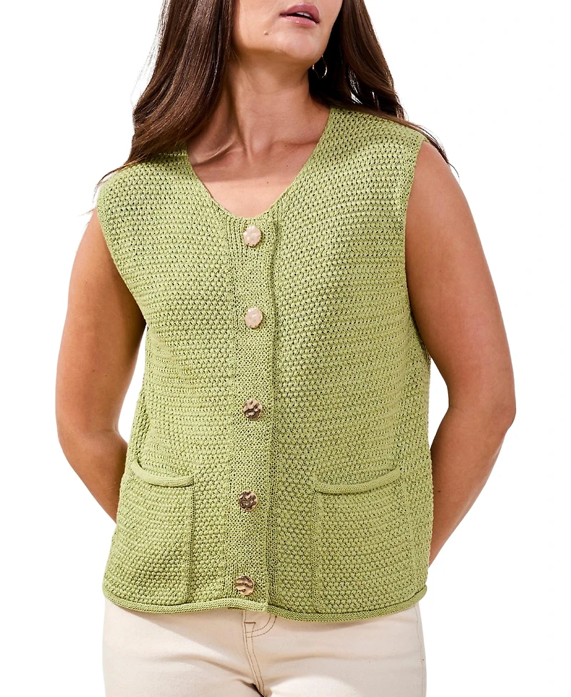 Tribal Women's Sleeveless Crew Neck Sweater Vest