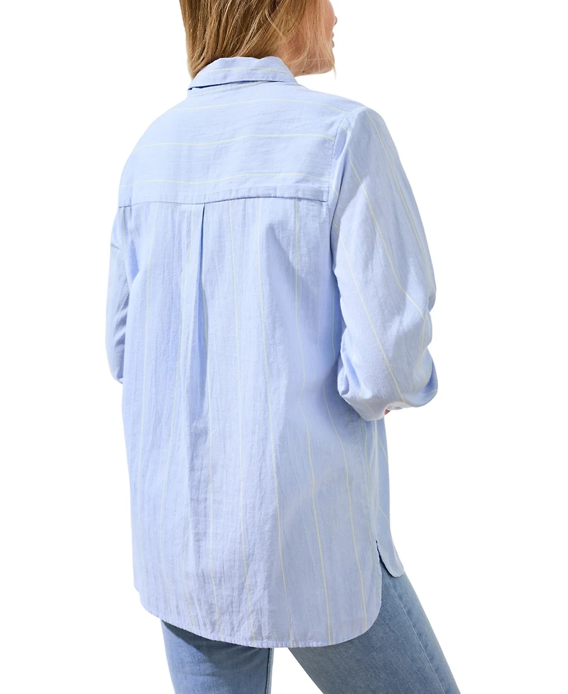 Tribal Women's Yarn Dye Stripe Button Shirt