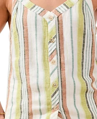 Tribal Women's Button-Front Woven Relaxed Cami Top