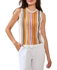 Tribal Women's Sleeveless Crew Neck Sweater