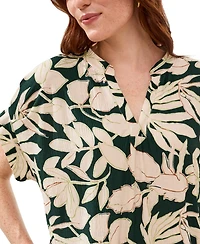 Tribal Women's Ruffle-Sleeve Notch Neck Shift Dress