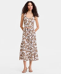 I.n.c. International Concepts Women's Printed Tie-Waist Midi Skirt, Macy's Exclusive