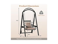 Slickblue Outdoor Porch Swing with Removable Cushions for Garden Balcony