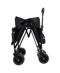 sumyeg Outdoor Storage 3-in-1 Collapsible Foldable Wagon Cart with Bench Seat & Heavy Duty Utility For Camping