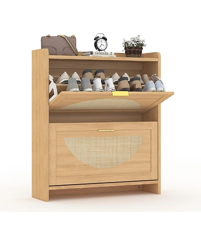 Homfan 2 Flip-Drawer Shoe Storage Cabinet