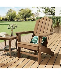 gaomon Adirondack Chair for Patio, Hdpe Outdoor Lawn with Wood Texture Garden Backyard Deck Poolside Use