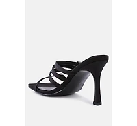 Womens Times Up Diamante Buckle Mid Heel Sandals