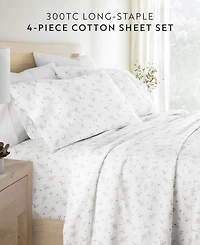 ienjoy Home Long Staple 300-Thread Count Cotton Pattern 4-Pc. Sheet Set, California King