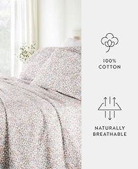 ienjoy Home Long Staple 300-Thread Count Cotton Pattern -Pc. Sheet Set