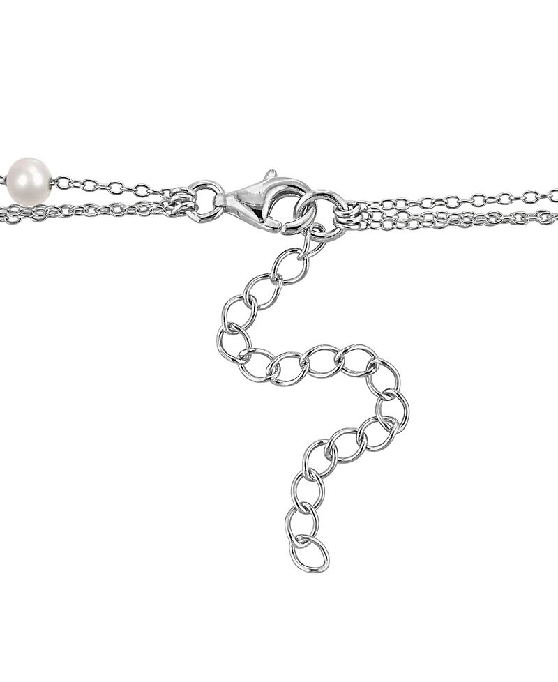 Macy's Cultured Freshwater Pearl Layered Necklace in Sterling Silver