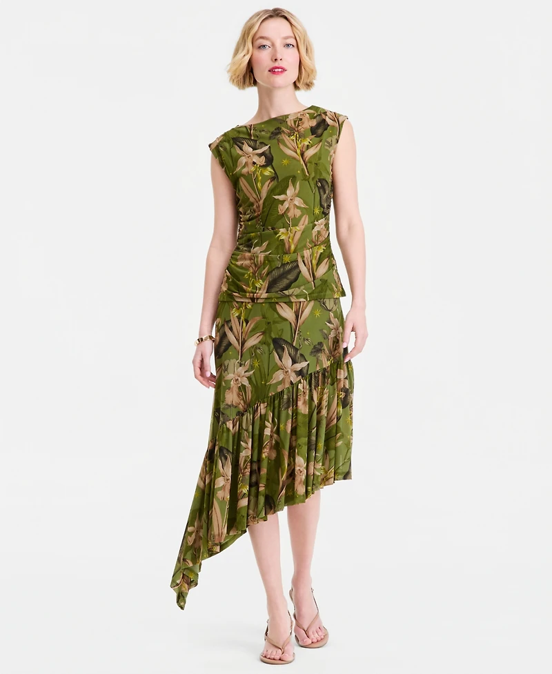 I.n.c. International Concepts Women's Printed Mesh Sleeveless Top