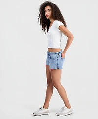 Celebrity Pink Juniors' Exposed Bandana-Pocket Denim Shorts