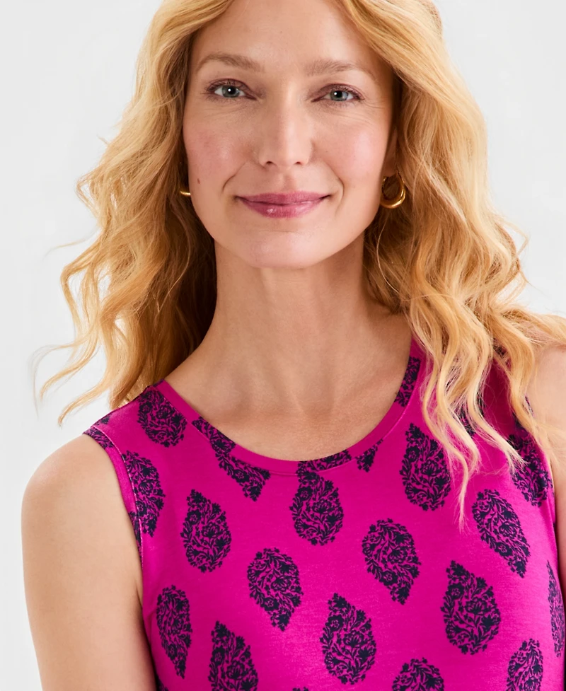 Style & Co Women's Printed Sleeveless Knit Dress, Macy's Exclusive