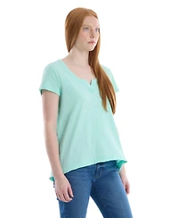 Wilt Clothing Women's Women''s Short Sleeve Placket Hi-Lo Tee