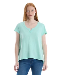Wilt Clothing Women's Women''s Short Sleeve Placket Hi-Lo Tee