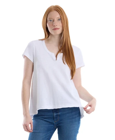 Wilt Women's Clothing Women''s Short Sleeve Placket Hi-Lo Tee