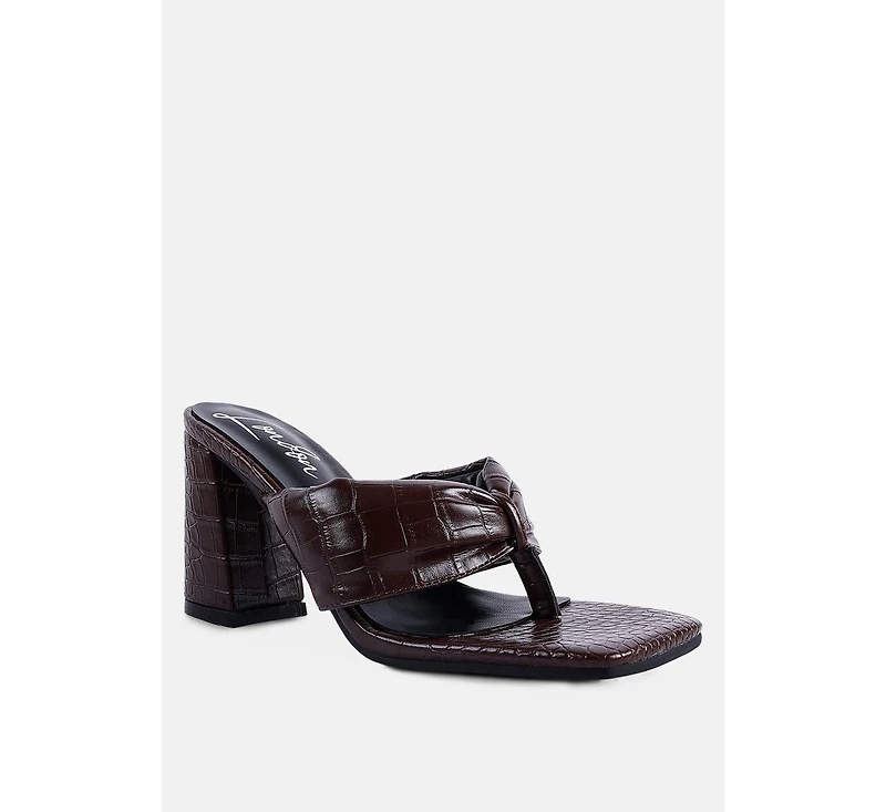 Phantom Ruched High Heeled Thong Sandals