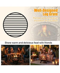 Sugift 24 in Wood Burning Fire Pit with Log Grate and Mesh Screen