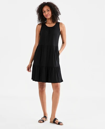 Style & Co Women's Sleeveless Tiered Knit Dress, Macy's Exclusive
