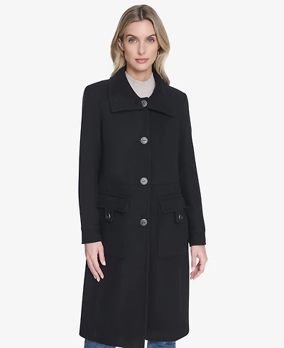 Andrew Marc Women's Almedia Sb Wool Twill Coat With Back Belt
