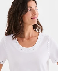 Style & Co Women's Embellished Scoop-Neck Top, Macy's Exclusive