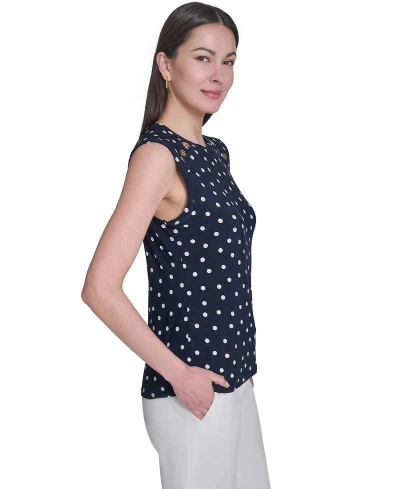 Tommy Hilfiger Women's Sleeveless Polka Dot Top