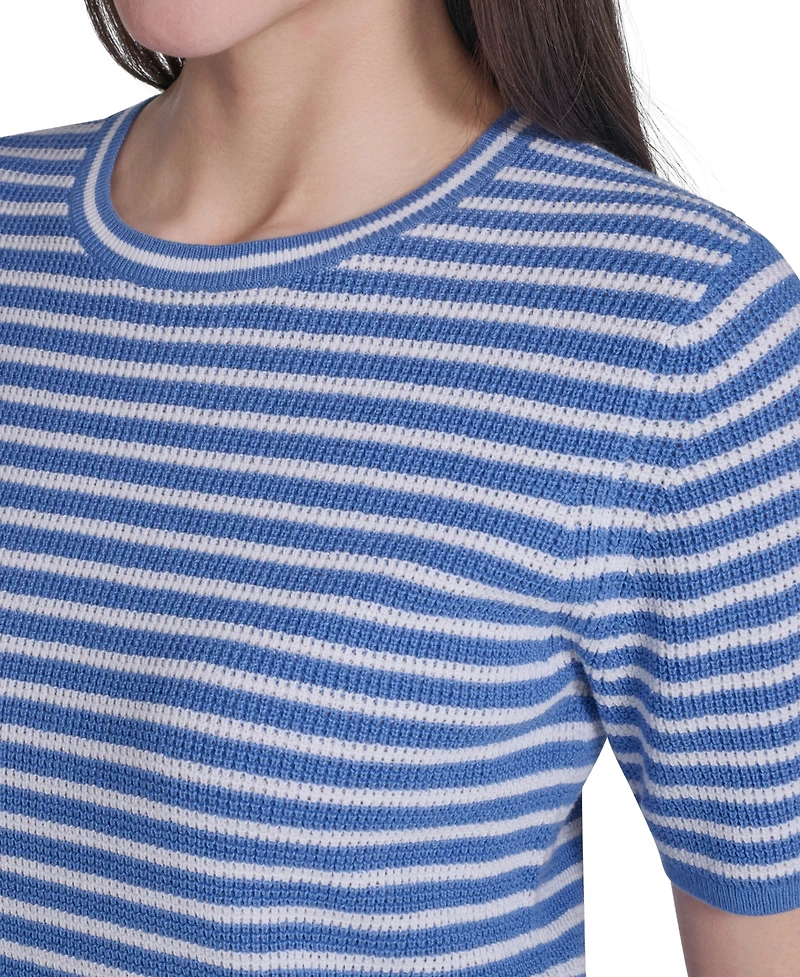 Tommy Hilfiger Women's Short-Sleeve Striped Sweater