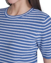 Tommy Hilfiger Women's Short-Sleeve Striped Sweater
