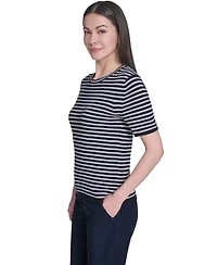 Tommy Hilfiger Women's Short-Sleeve Striped Sweater