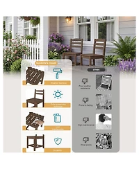 Set of 2 Outdoor Dining Chair without Armrests, For All Weather Conditions