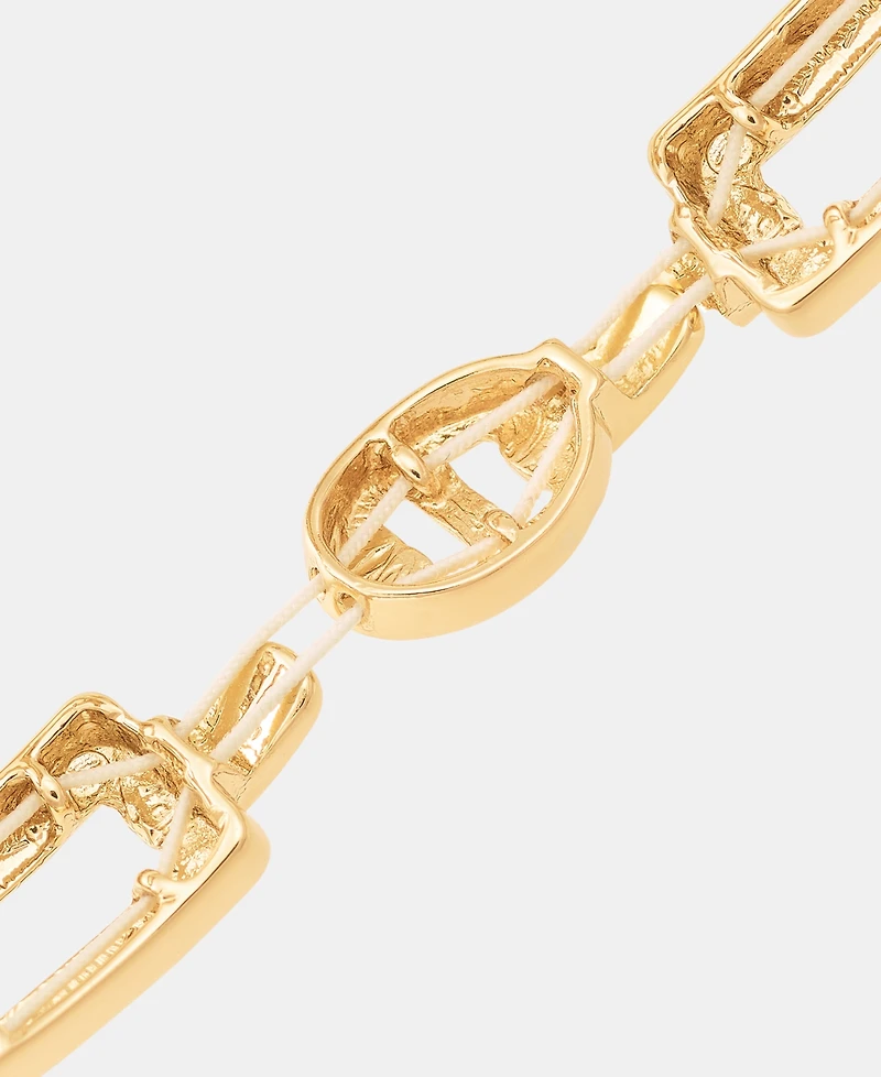 Anne Klein Gold-Tone Wide Link Drama Stretch Bracelet