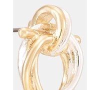 Anne Klein Two-Tone Twisted Doorknocker Earrings