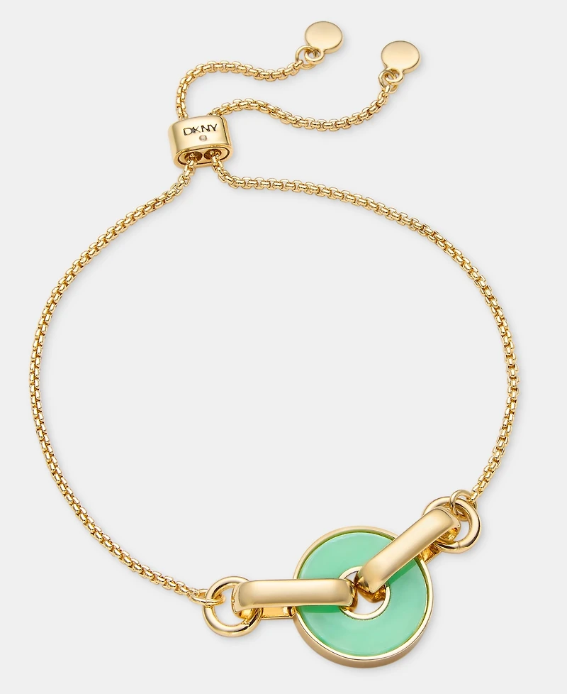 Dkny Gold-Tone Inlay Ring Slider Bracelet