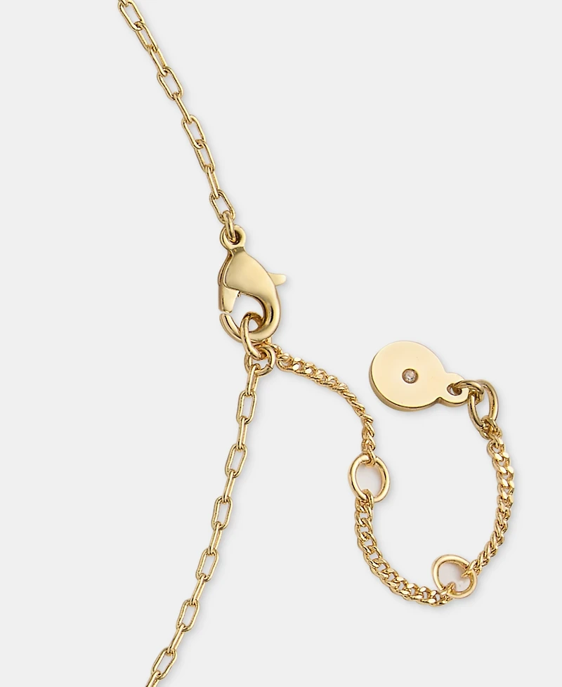 Dkny Gold-Tone Epoxy Inlay Ring Pendant Necklace