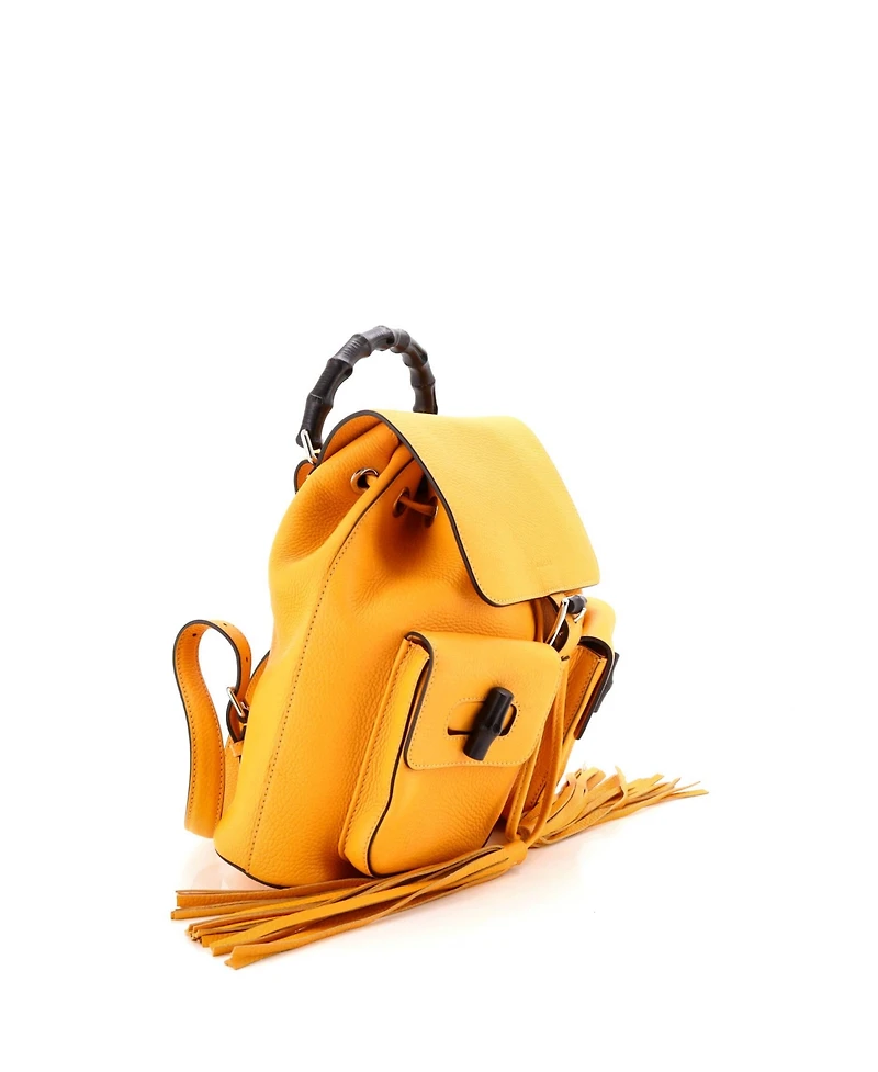 Pre-Owned Gucci Medium Bamboo Tassel Backpack Leather