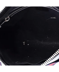 Pre-Owned Gucci Medium Web Strap Front Zip Messenger Bag Gg Coated Canvas