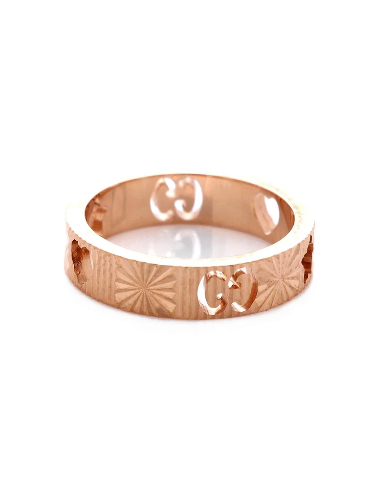 Pre-Owned Gucci Textured Icon Heart Star Cut-Out Ring