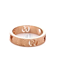 Pre-Owned Gucci Textured Icon Heart Star Cut-Out Ring