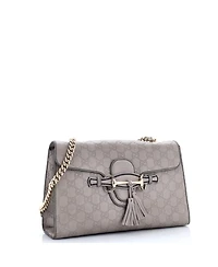 Pre-Owned Gucci Medium Emily Chain Flap Bag Guccissima Leather
