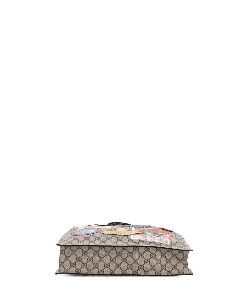 Pre-Owned Gucci North South Courrier Convertible Soft Open Tote Gg Coated Canvas with Applique