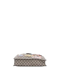 Pre-Owned Gucci North South Courrier Convertible Soft Open Tote Gg Coated Canvas with Applique