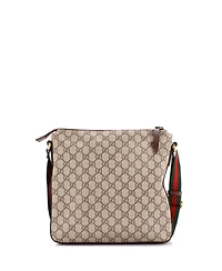 Pre-Owned Gucci Medium Courrier Zip Messenger Gg Coated Canvas with Applique