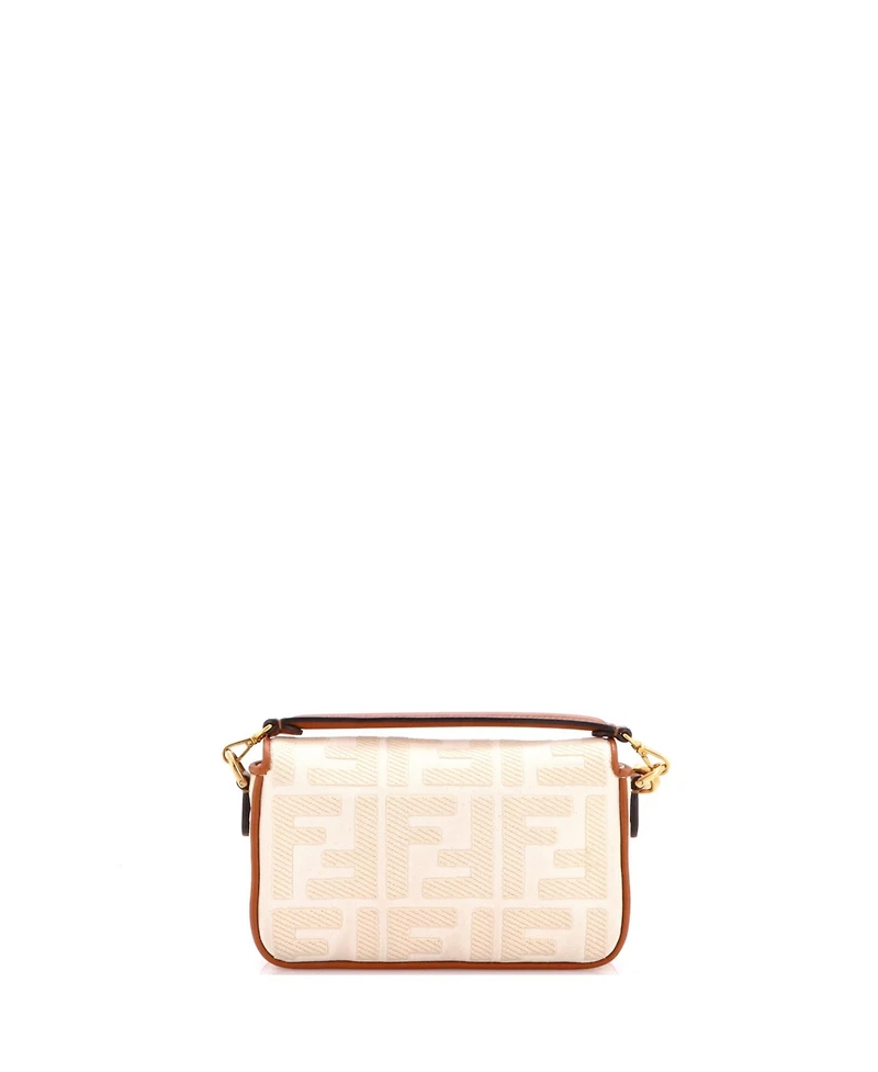 Pre-Owned Fendi Mini Baguette Nm Bag Zucca Embroidered Canvas