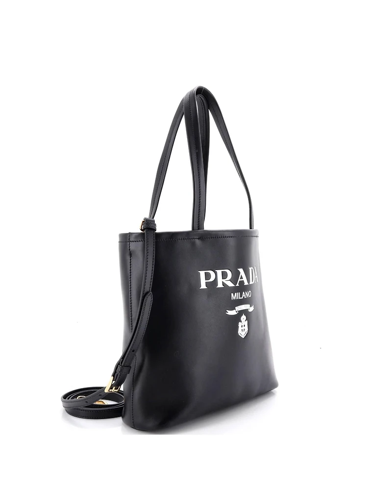 Pre-Owned Prada Small Logo Convertible Open Tote Leather