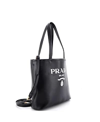 Pre-Owned Prada Small Logo Convertible Open Tote Leather