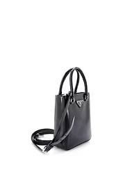 Pre-Owned Prada Small Convertible Tote Brushed Leather