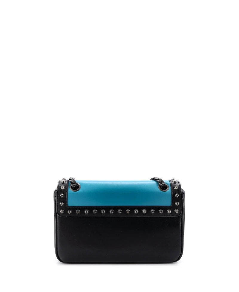 Pre-Owned Prada Small Chain Flap Bag Studded Glace Calf