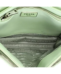 Pre-Owned Prada Buckle Pocket Crossbody Bag Spazzolato Leather and Tessuto