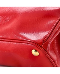 Pre-Owned Prada Mini Double Zip Lux Tote Vernice Saffiano Leather