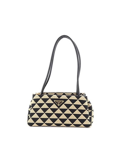 Pre-Owned Prada Small Symbole Shoulder Bag Jacquard